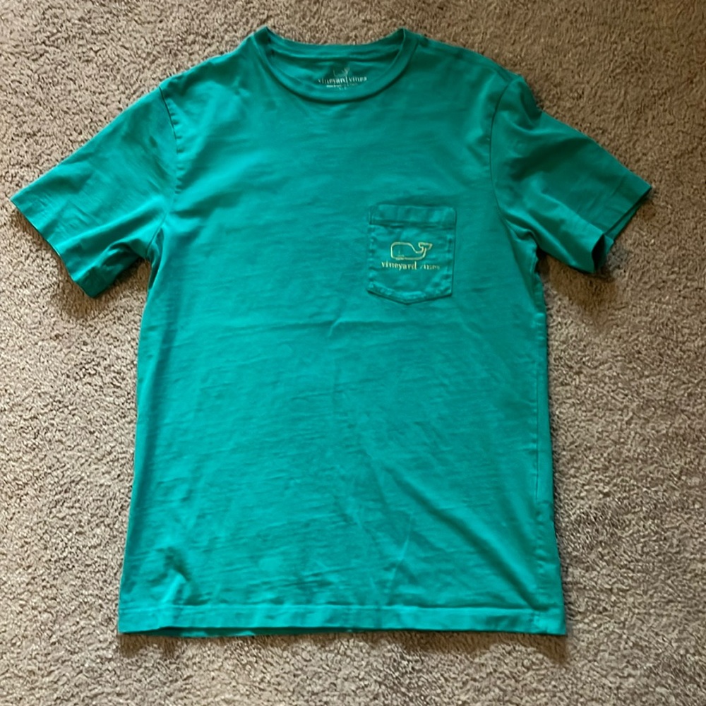 Vineyard vines tee extra small teal and yellow